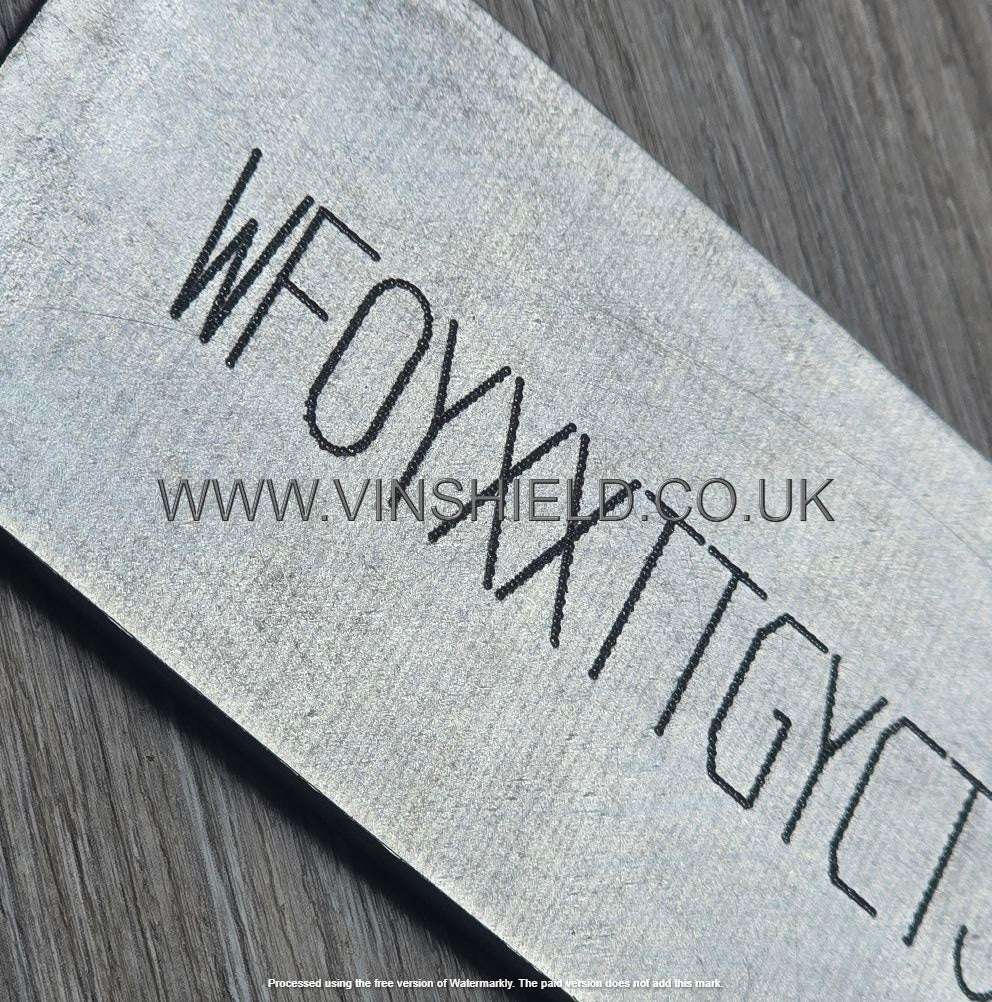 VSUK silver metal chassis plate with engraved vehicle identification number vin stickers vin plates chassis plates vin tags data plates anti tamper vin labels