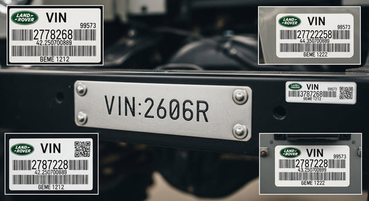 Your Complete Guide to VINs for Land Rover Copart Stolen and Recovered Vehicles - vin stickers, vin labels, chassis plates
