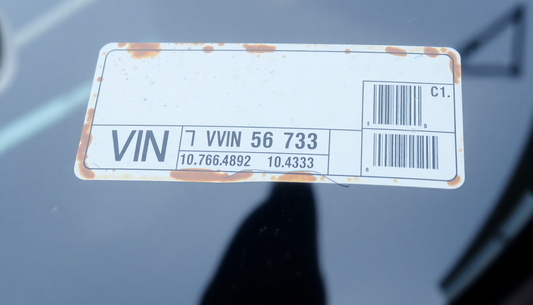 windscreen vin label