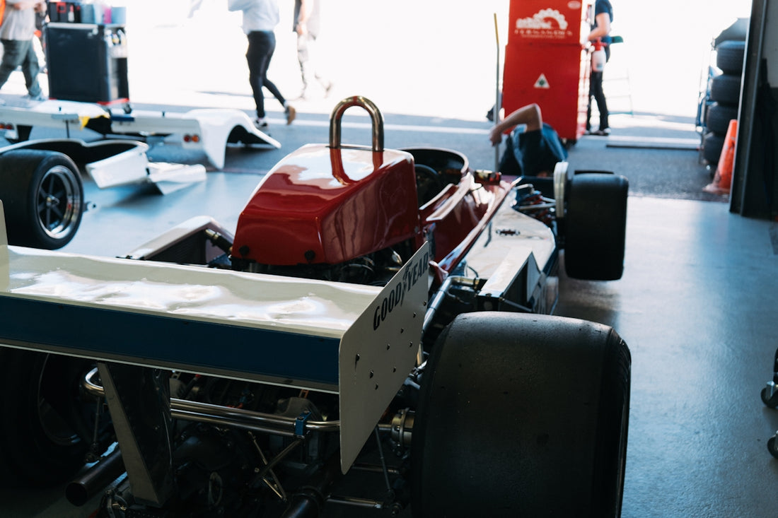 Formula one car in the pit lane