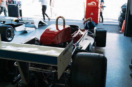 Formula one car in the pit lane