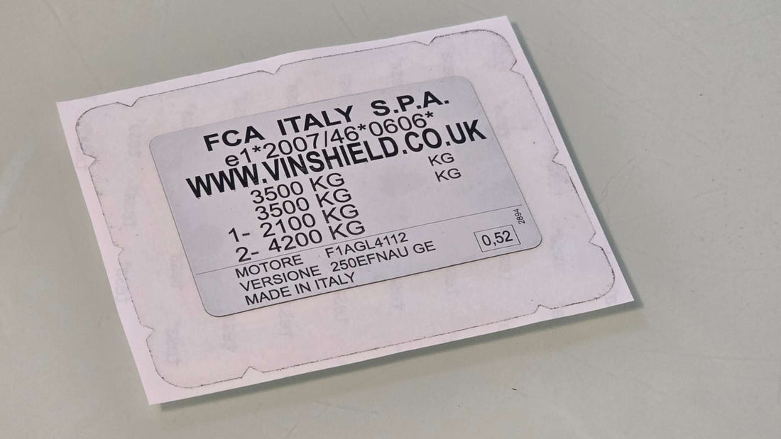 Peugeot, Citroën, Fiat (French) VIN  Door Sticker