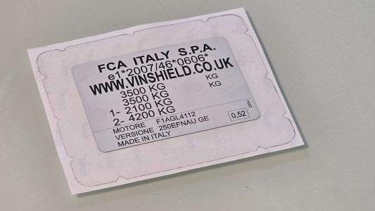 Peugeot, Citroën, Fiat (French) VIN  Door Sticker