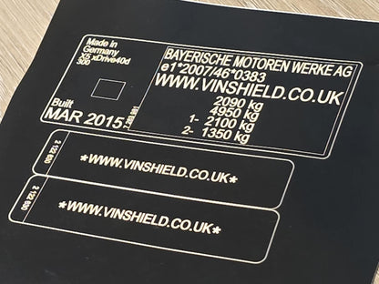 Complete Set Dash & Door - VIN SHIELD UK LTD