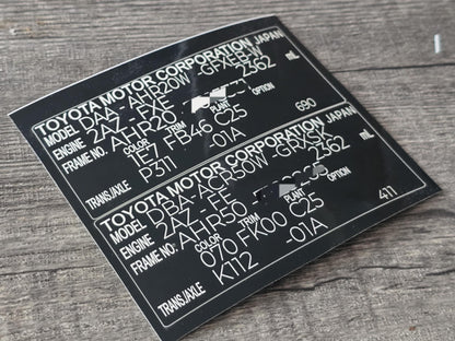 Replacement VIN Tag Decals Stickers & Plates