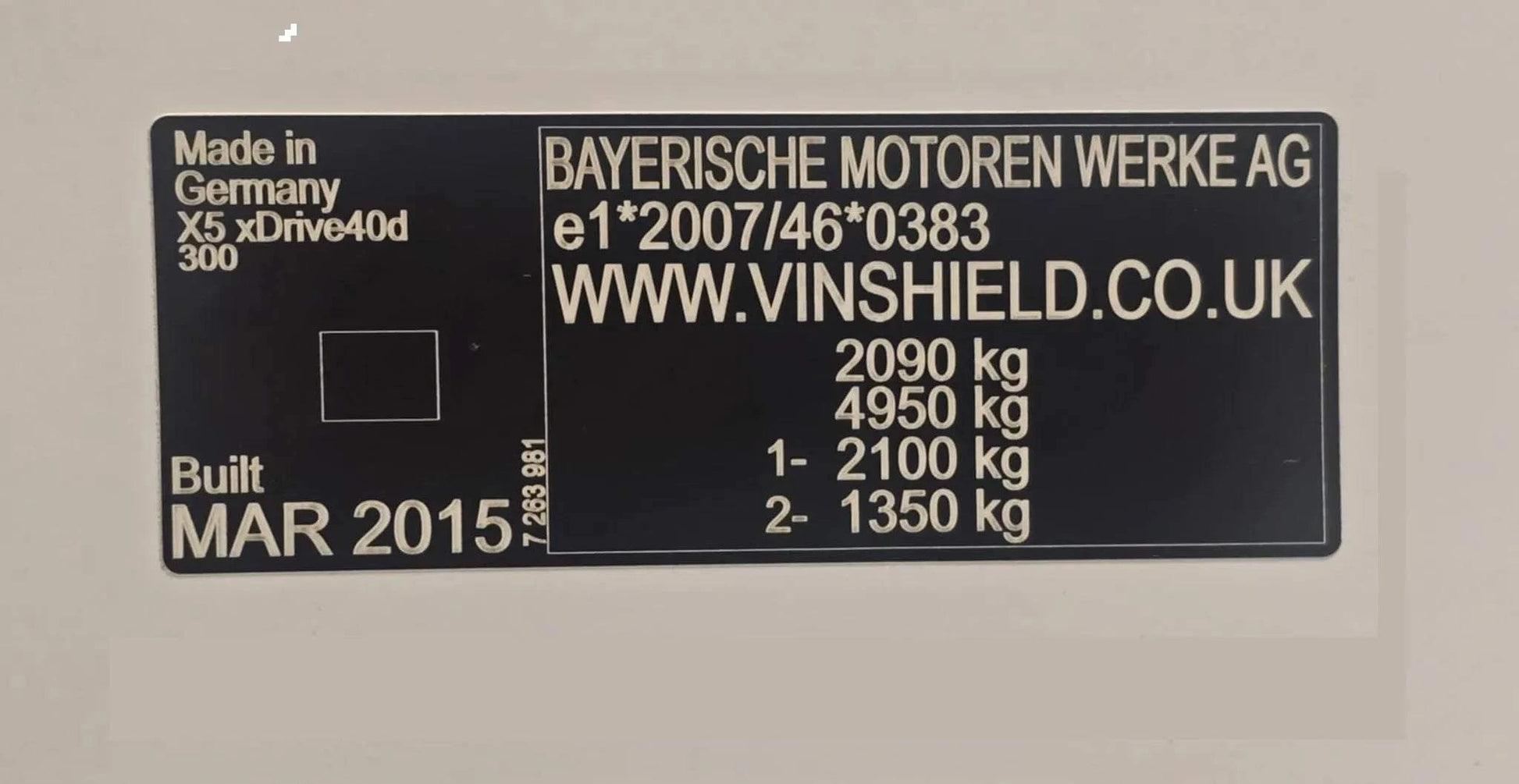 Door B Pillar post VIN Tag StickerDoor B Pillar post