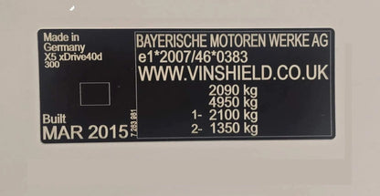 Door B Pillar post VIN Tag StickerDoor B Pillar post