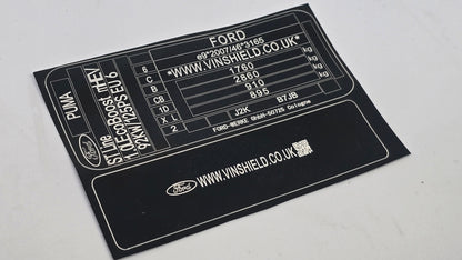 Ford puma vin stickers 
