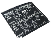 Toyota VIN labels