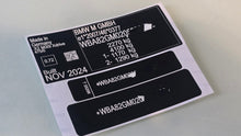 BMW X2 M35i VIN replacement door sticker with vehicle details and compliance information
