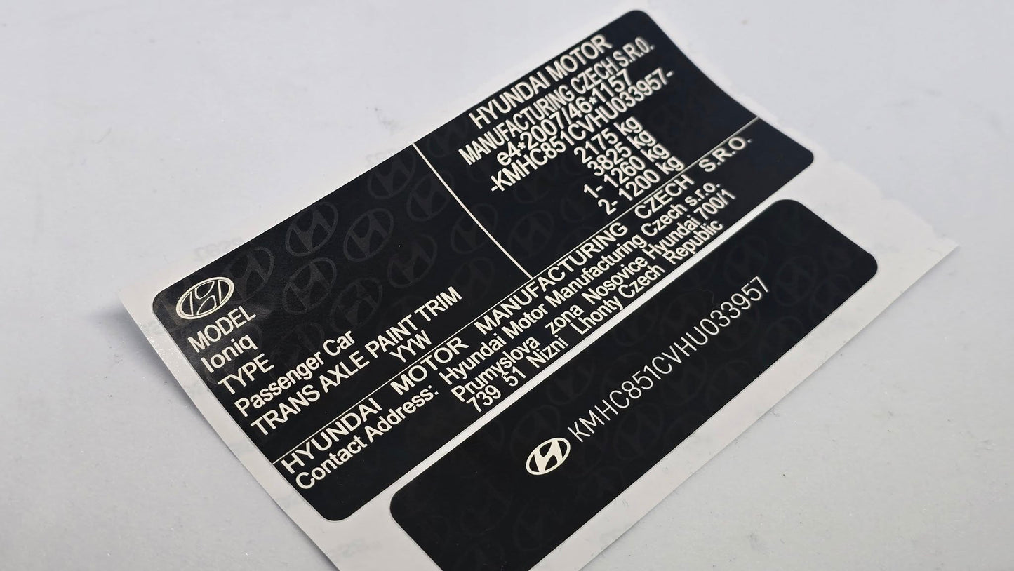 Replacement VIN Tag Decals Stickers & Plates