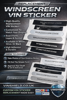Replacement Windscreen VIN Decal Chassis Sticker Label