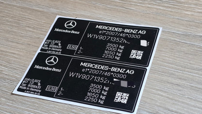 Mercedes Sprinter Replacement VIN Sticker UK by VINSHIELD