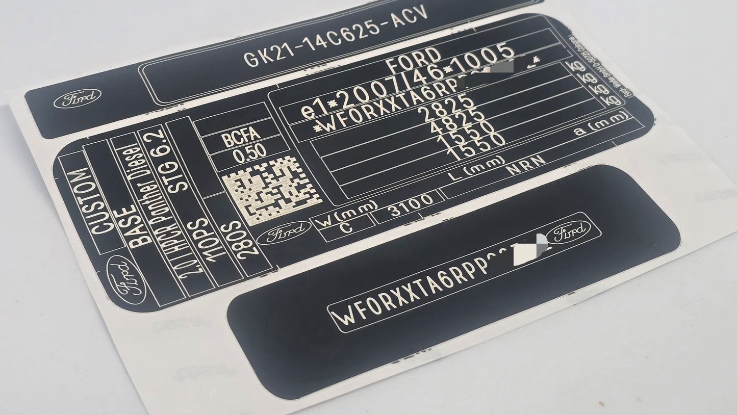 BMW UK – BMW VIN stickers and car VIN labels

Mercedes-Benz UK – Mercedes VIN decals and tamper-proof VIN stickers

Audi UK – Audi vehicle identification number stickers and OEM VIN labels

Ford UK – Ford VIN stickers, custom automotive VIN labels

Toyota UK – Toyota VIN decals and replacement VIN stickers

Volkswagen UK – VW VIN stickers and durable car VIN labels

Honda UK – Honda VIN decals, tamper-proof vehicle ID stickers

Nissan UK – Nissan VIN stickers and OEM-compliant VIN labels

Jaguar UK – Jaguar