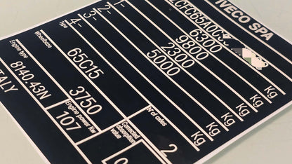 Iveco VIN Tag StickersIveco VIN Tag Stickers