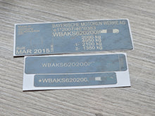 BMW X5 VIN Label Replacement UK - DVLA Compliant Decal