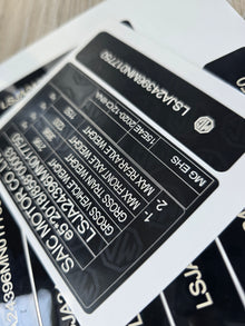 MG VIN Label Replacement UK - DVLA Compliant Decal