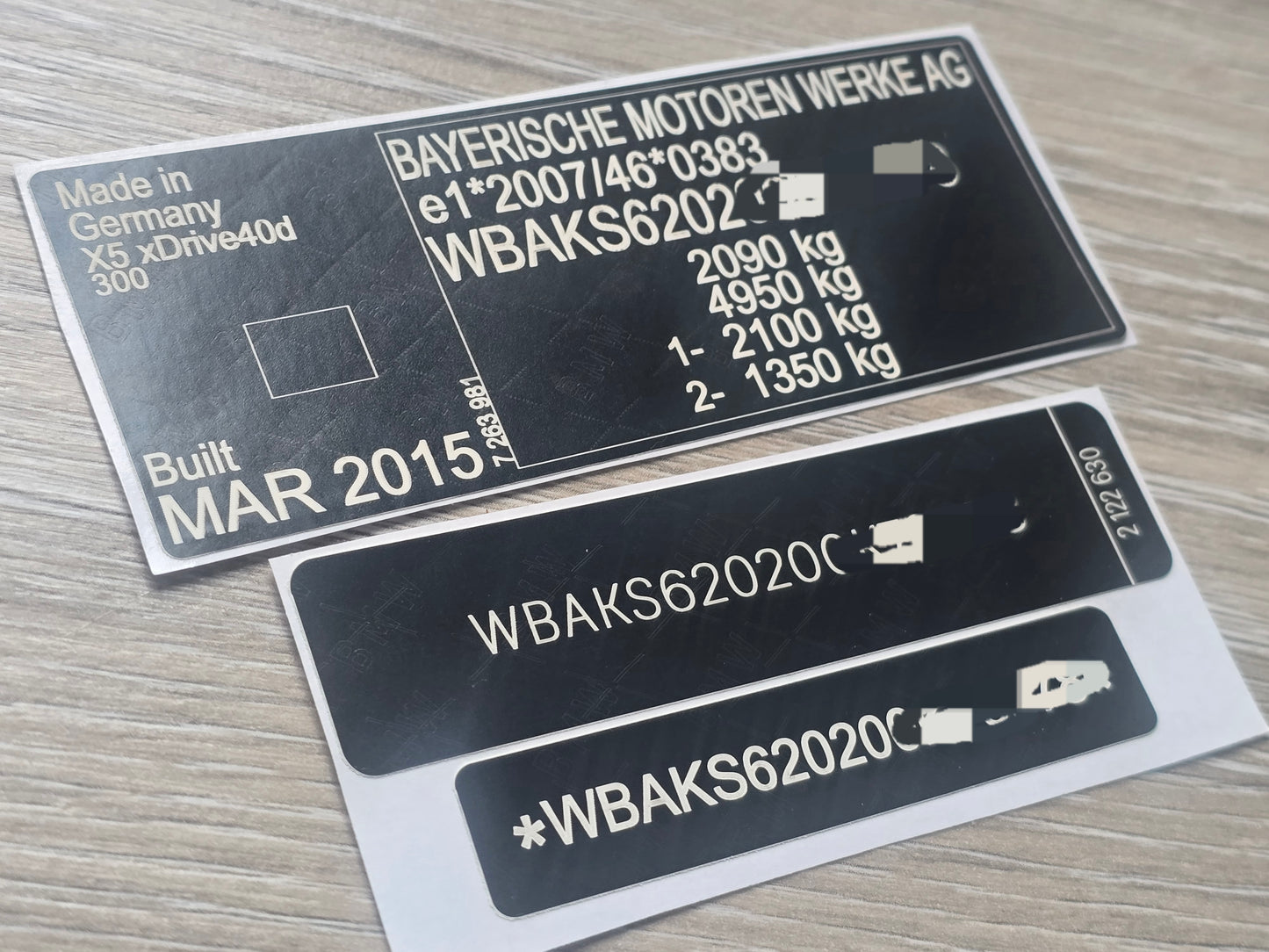 BMW X5 VIN Label Replacement UK - DVLA Compliant Decal