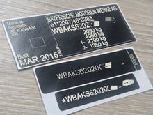 BMW X5 VIN Label Replacement UK - DVLA Compliant Decal