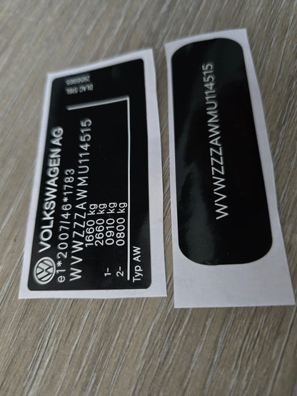Replacement VIN Tag Decals Stickers & Plates