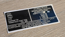 Hyundai Tucson VIN Label Replacement UK - Vin Shield