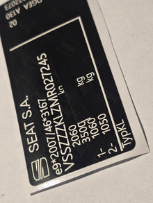 VINSHIELD UK black data plate with vehicle identification number for vin stickers vin plates chassis plates vin tags data plates anti tamper vin labels