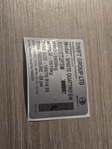 VINSHIELD UK metal data plate with vehicle details, showcasing vin stickers, vin plates, chassis plates, vin tags, data plates, anti tamper vin labels