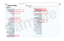 Sample vehicle data plate showing fields for vin stickers, vin plates, chassis plates, vin tags, data plates, and anti tamper vin labels