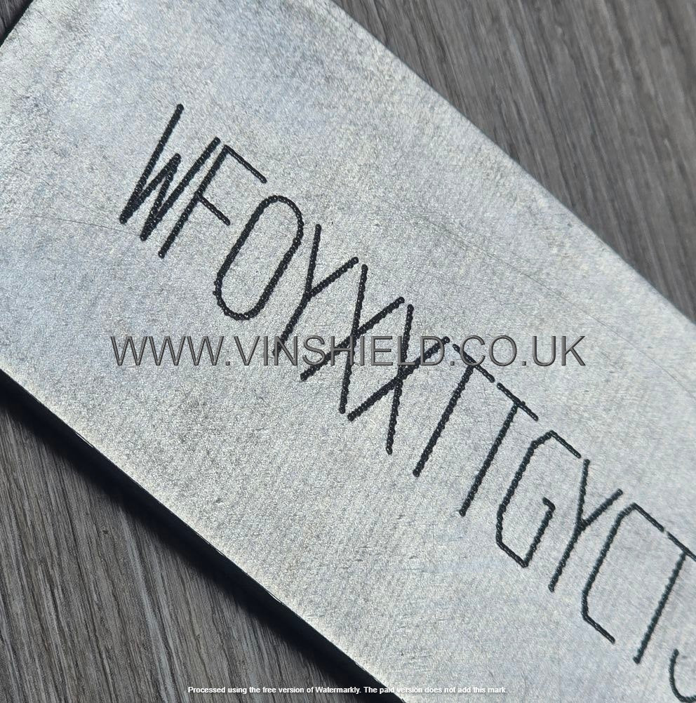 Close-up of a metal vin plate with engraved code on wooden surface showing vin stickers vin plates chassis plates vin tags data tags data plates BMW UK – BMW VIN stickers and car VIN labels

Mercedes-Benz UK – Mercedes VIN decals and tamper-proof VIN stickers

Audi UK – Audi vehicle identification number stickers and OEM VIN labels

Ford UK – Ford VIN stickers, custom automotive VIN labels

Toyota UK – Toyota VIN decals and replacement VIN stickers

Volkswagen UK – VW VIN stickers and durable car VIN labels