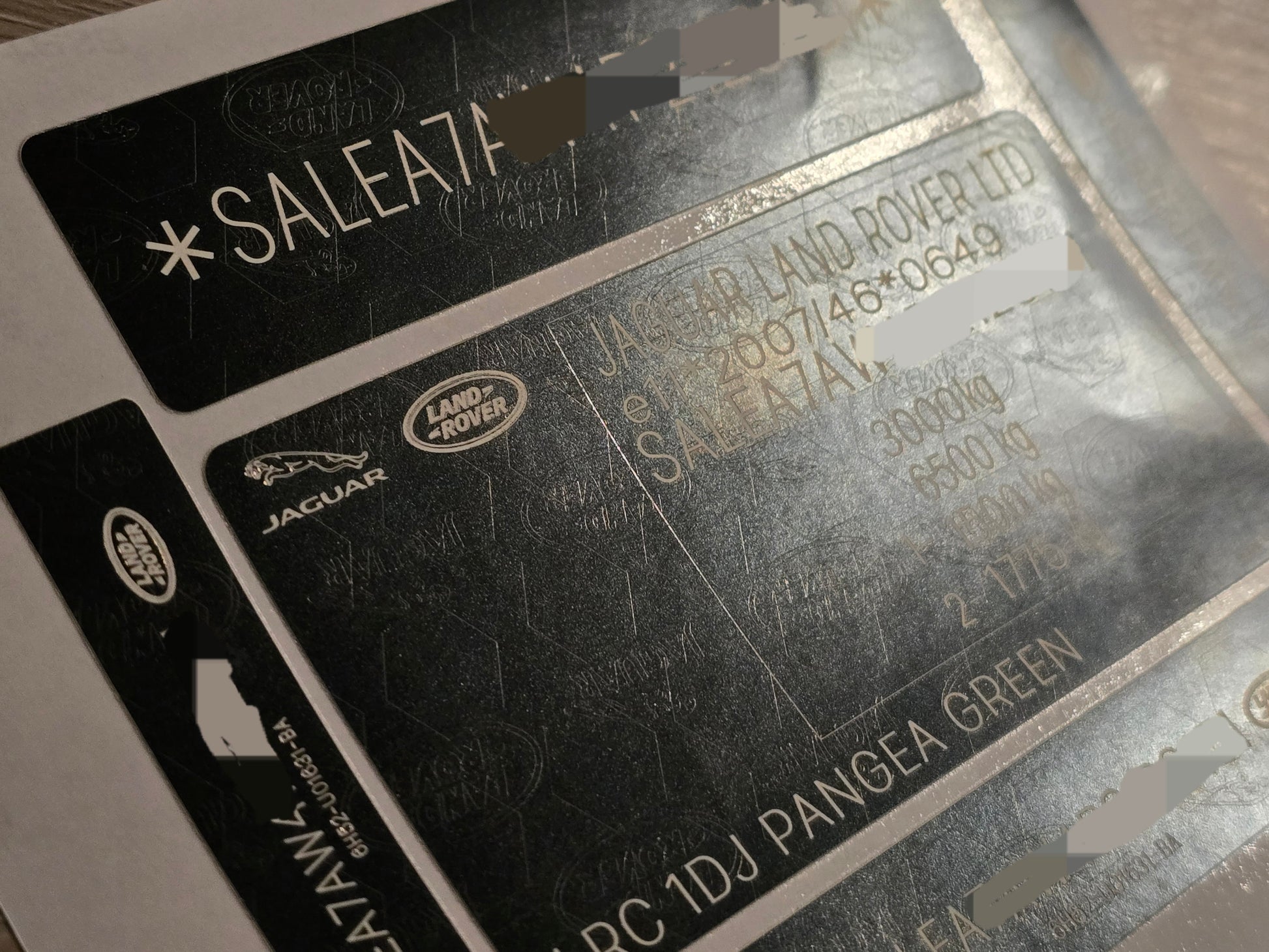 VINSHIELD UK vehicle black vin stickers vin plates chassis plates vin tags data plates anti tamper vin labels